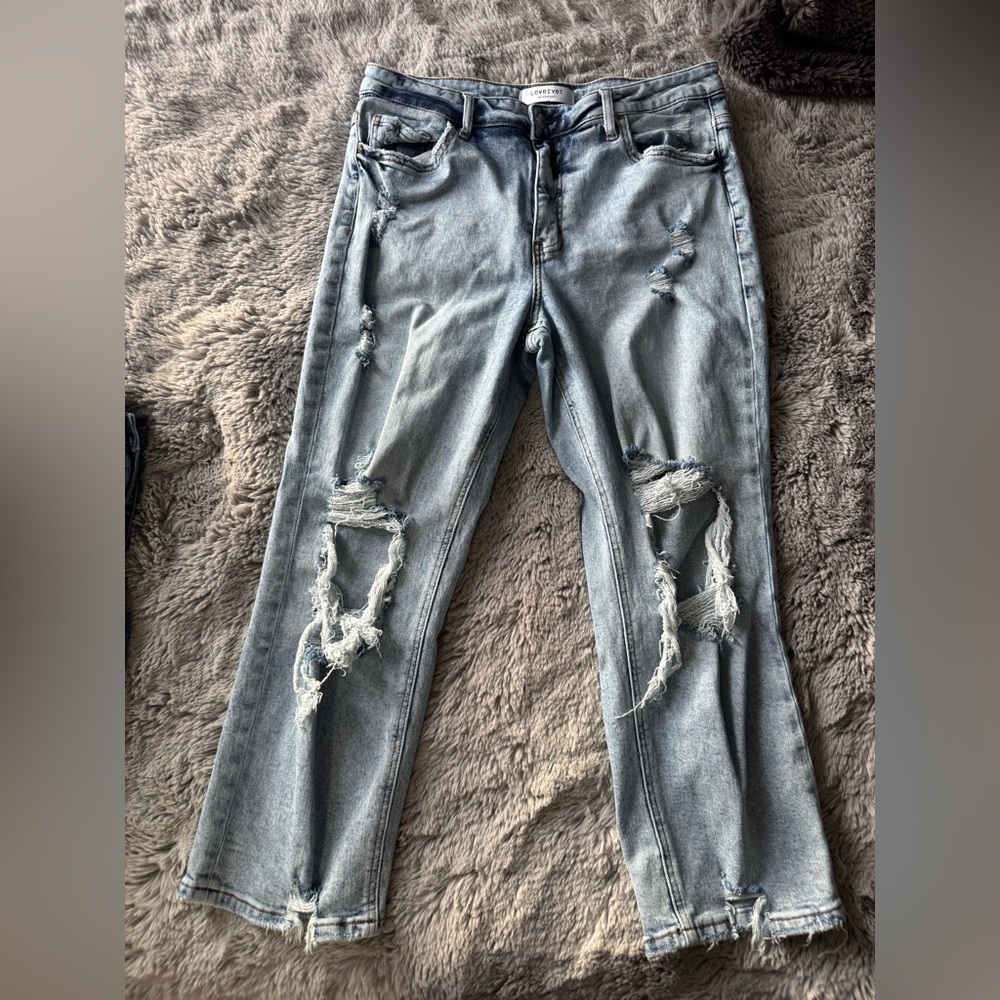 Lovervet by Vervet Distresed Wide Leg Jeans